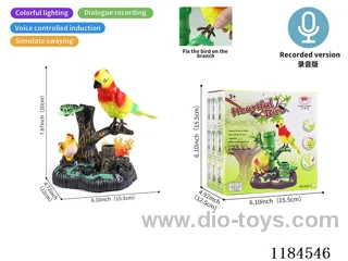 Voice-activated Tree Parrot (Recorded dialog, voice-activated, motorized, lighted, 3 English songs)