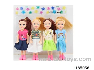 5.5” 14cm 5 joints solid doll 4pcs mixed
