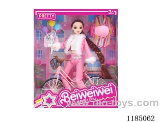 11.5” 11 joints 28cm 3D eye barbie plus bike + balloon + hat Multi Mixed Pack