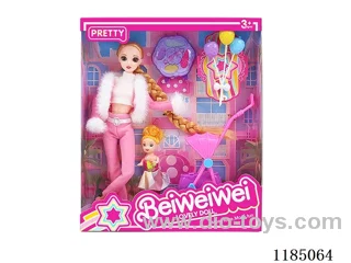 11.5 inch 11 joints 28cm 3D eye Barbie plus stroller + accessories Multi Mixed Pack