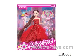 11.5 inch 11 joints 28 cm 3D eye Barbie plus earrings + bouquet + blister accessories Multi Mixed Pack