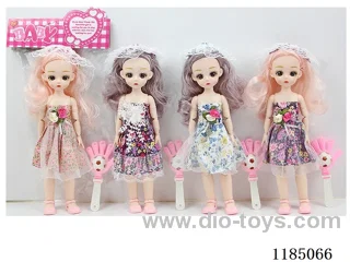 12” 30cm 21 joints 3D doll with real eyes, hat + handkerchief, mix & match