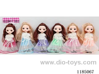 6” 15cm 13 jointed solid 3D eye doll Multi-mixed