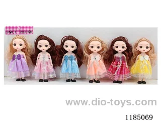 6” 15cm 13 jointed solid 3D real eye doll Variety Mixed Pack