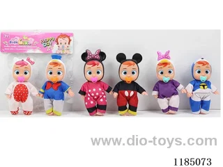 5.5 inch 16 cm 5 jointed Hollow Body Bent Leg Doll + Pacifier Two Packs Mixed