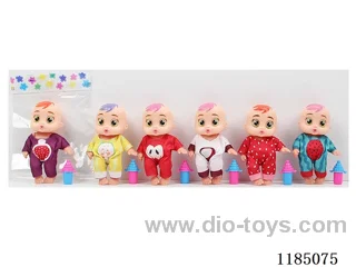 5.5” 13cm 5 joints Empty body bending feet doll + pacifier + bottle Multi-mixed