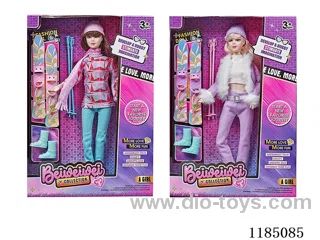 11 inch 11 joints 28 cm Ski Barbie plus boots + sledding tools Multi mix