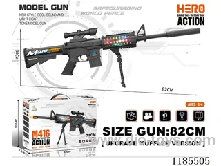 Upgraded M416 Electric Sonic Voice Gun with Simulated 6x Scope + Muffler