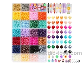 DIY Jewelry Set(6cm pearl + 4cm round beads + soft ceramic + thread (28pcs))