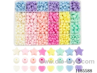 DIY Jewelry Set(8cm round beads + colorful beads + thread (24pcs))