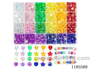 DIY Jewelry Set(8cc round beads + colorful beads + thread (24pcs))