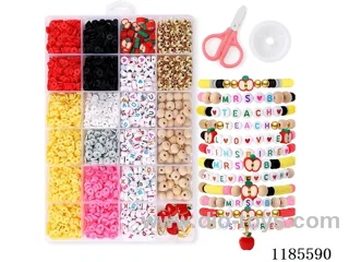 DIY Jewelry Set(Soft Ceramic + Alphabet Beads + Colored Beads + Pendant + Scissors Wire (24 Gauge))
