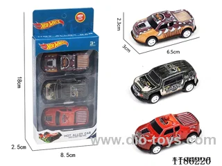 3PCS pull back tin car (dinosaur)