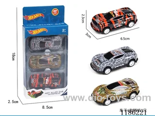3PCS pull back tin car (animal)
