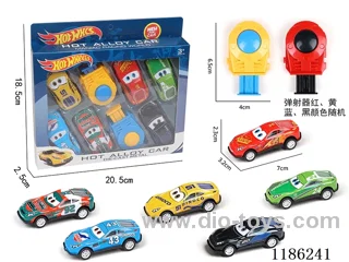 6PCS pull back tin Cars +2 catapults