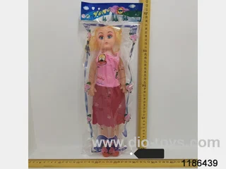 Small 18 printed eyes doll with music in Opp bag