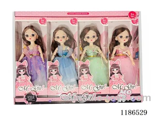 12 inch Solid 11 Jointed Barbie 4 Color Mixed Pack 4PCS