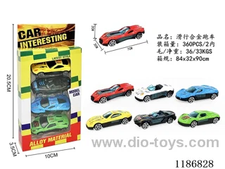 4PCS free wheel alloy car