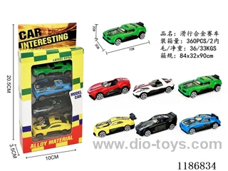4PCS free wheel alloy car