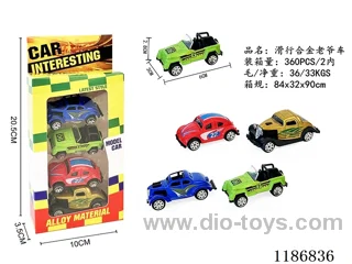 4PCS free wheel alloy car