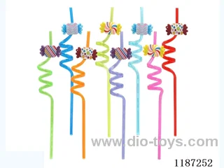 Spiral three circle cartoon colorful candy Straw (8PCS)
