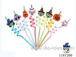 Spiral three Circle Cartoon Independence Day Straw (8PCS)