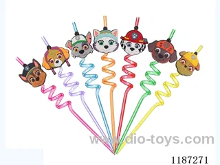 Spiral three Circle Cartoon Barking Straws (8PCS)
