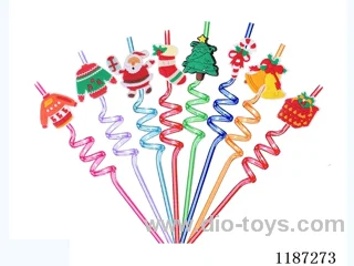 Spiral three Circle Cartoon Christmas Straws (8PCS)