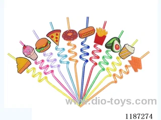 Spiral three Circle Cartoon American food Straw (10PCS)