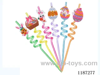 Spiral Triple Loop Cartoon Easter Straw (8PCS)