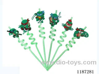 Spiral Three Circle Cartoon Teenage Mutant Ninja Turtles Straw (8PCS)