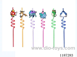 Spiral three-loop Cartoon Digimon Straw (8PCS)
