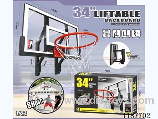 74 Long Enhanced Movable Arm Lift Basketball Board White