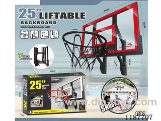 55 Long Enhanced Arm Lift Basketball Board Red