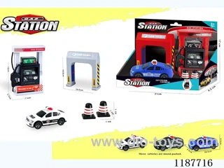 Gas Car Wash Scene Combination Police Car Inertia