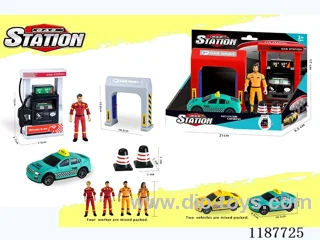Gas Car Wash Scene Combination Taxi Car Inertia (with figures)