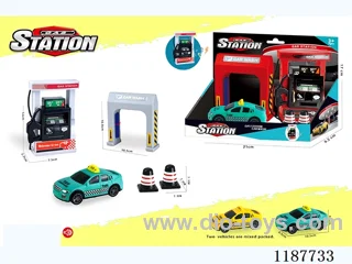 Gas Car Wash Scene Combination Taxi Car Inertia (with music)