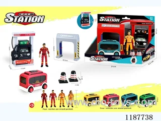 Gas Car Wash Scene Combo Minibus Inertia (with music and characters)