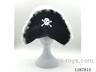 Soft cloth pirate hat with wool stripes