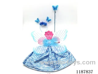 Zebra print skirt with wings four-piece set