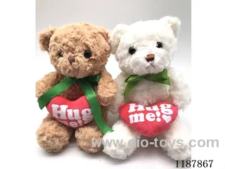 Plush Bear with Heart Peach