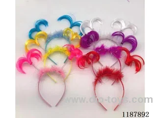 1 Bag of 12 Short Wig Headdresses with Fur Strips