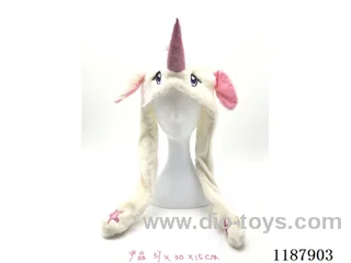 Plush Unicorn Hat with Movable Ears