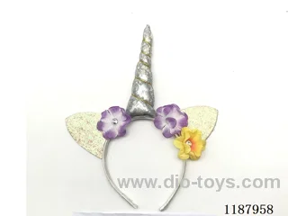 Silver Fabric Unicorn Headdress