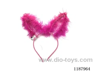 Plush striped rabbit ears with electric flash