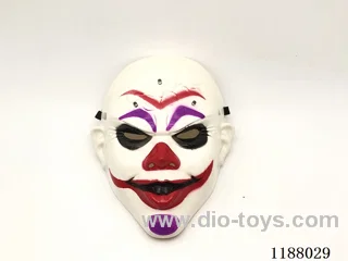 white clown mask with electric flash