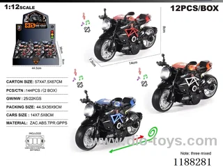 1:12 Die-casting zinc alloy pull back car W L/M 12PCS