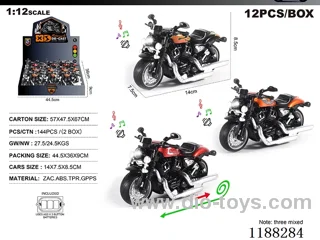 1:12 Die-casting zinc alloy pull back car W L/M 12PCS