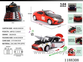 1:24 Die-casting zinc alloy pull back car W L/M 8PCS