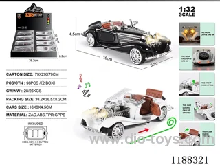 1:32 Die-casting zinc alloy pull back car W L/M 8PCS